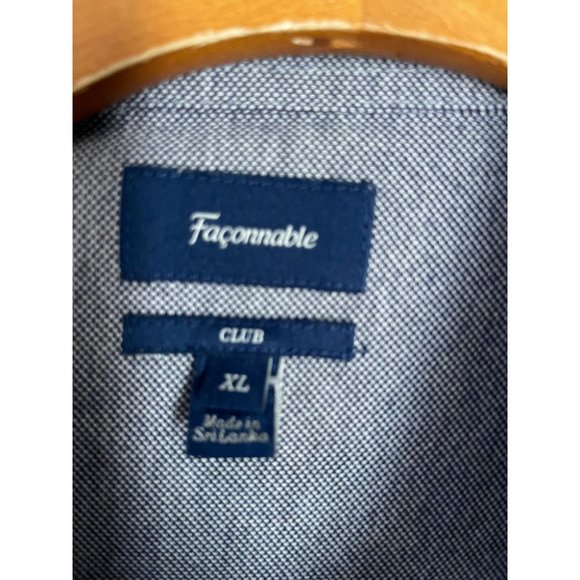 Façonnable Button Up Shirts Mens XL Blue 100% Cotton Club Casual Long Sleeve - Picture 3 of 5